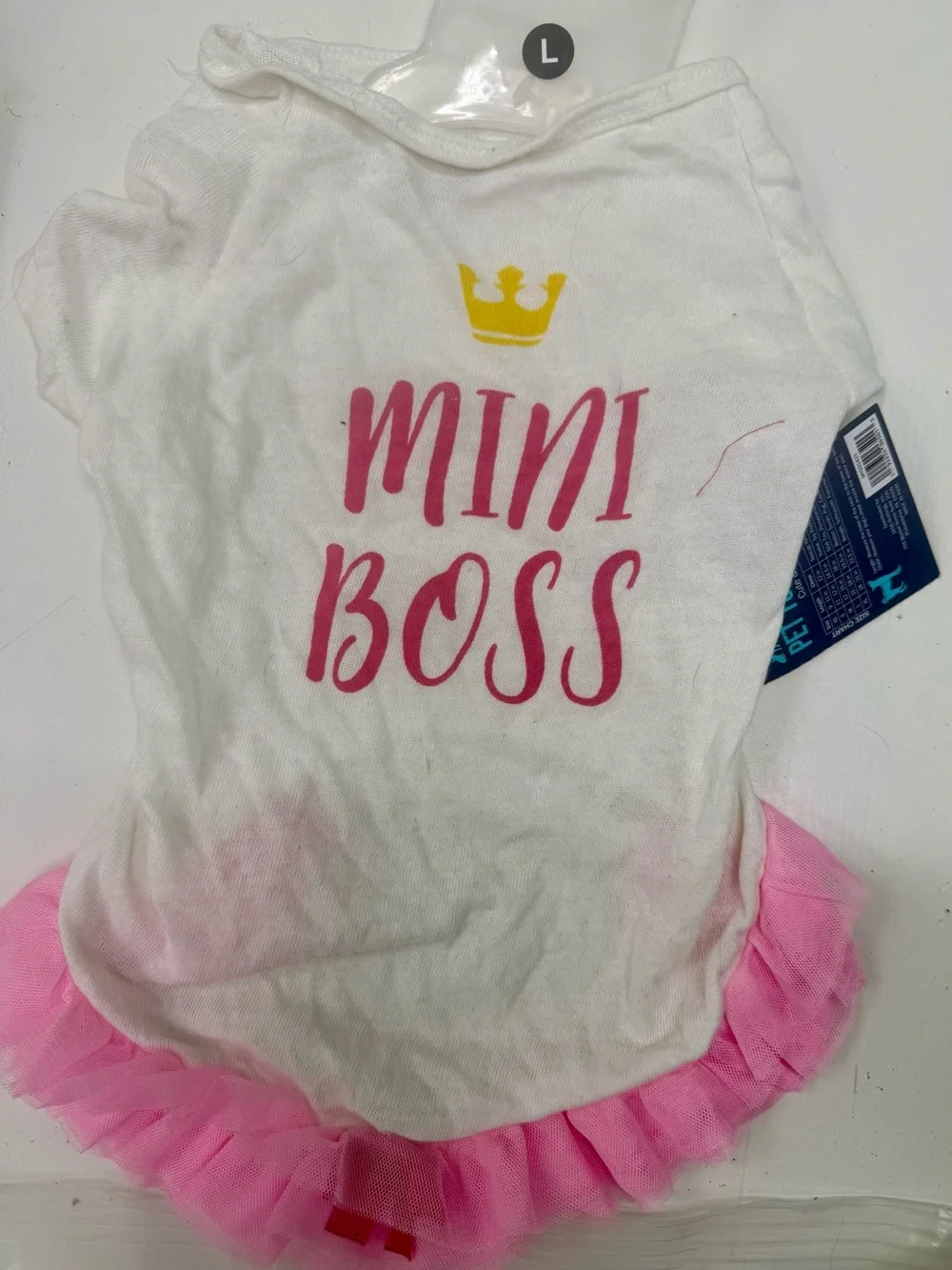 Mini Boss Pink Tutu Dog Tank Top - Unbranded